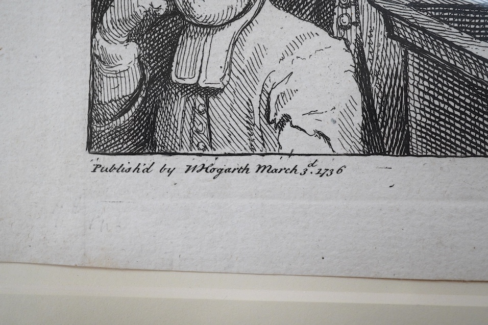 After William Hogarth (1697-1764), satirical engraving, Scholars at a lecture, published by W. Hogarth, 3rd March 1736, 25 x 21cm. Condition - fair, some discolouration and foxing